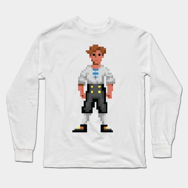 Monkey Island 1 Guybrush Threepwood Long Sleeve T-Shirt by Retro8Bit Fashion Store